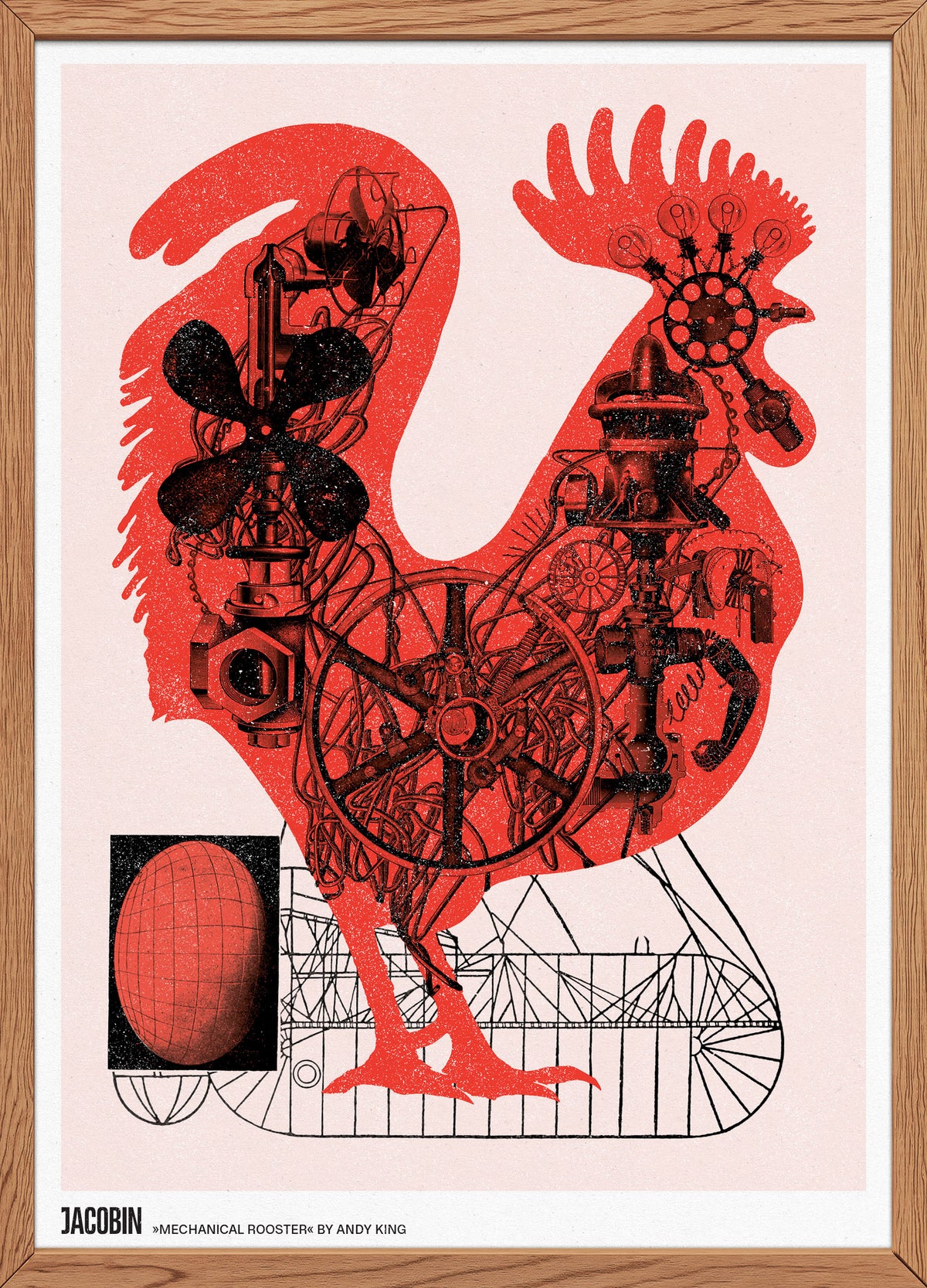 Riso-Druck: Mechanical Rooster